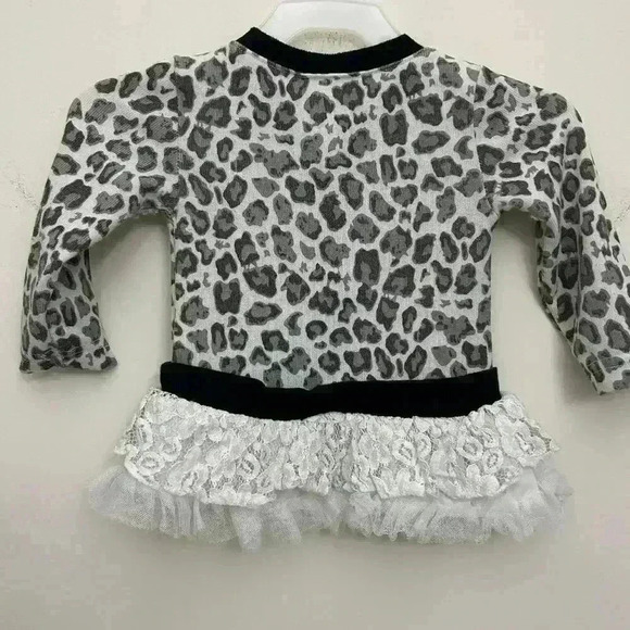 Little Lass Dress Girls Animal Print Ruffle Buttons Pull On Size 12M - Picture 2 of 5